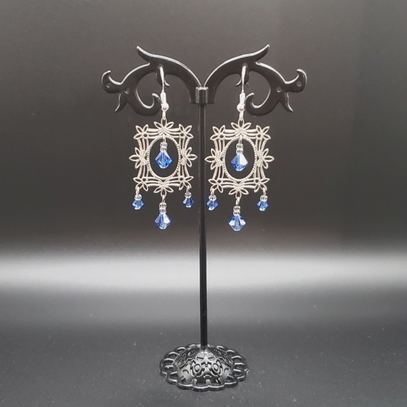 Swarovski Jewelry - Swarovski & Sterling Filigree Earrings